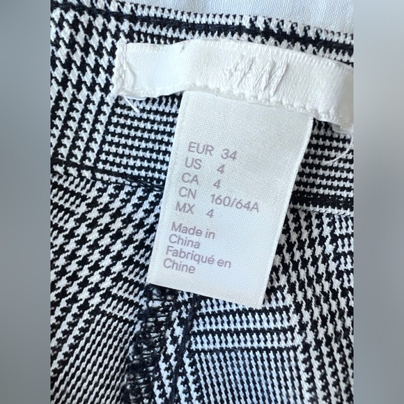 H&M Womens Grey White Plaid Dress Pants Emo Punk Trousers 4 - Picture 5 of 10
